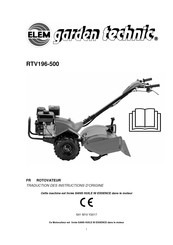 Elem Garden Technic RTV196-500 Traduction Des Instructions D'origine