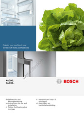 Bosch KAG90 Série Notice D'utilisation Et De Montage