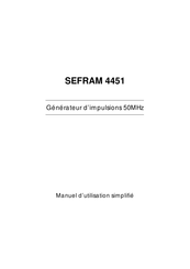 SEFRAM 4451 Manuel D'utilisation Simplifié