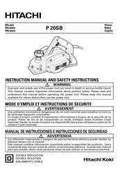 Hitachi P 20SB Mode D'emploi Et Instructions De Securite