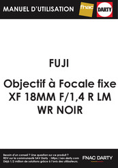 FujiFilm FUJINON XF18mmF1.4 R LM WR Manuel D'utilisation