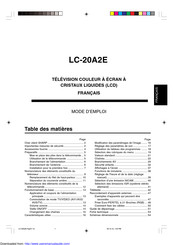 Sharp LC-20A2E Mode D'emploi