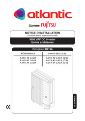 Atlantic Fujitsu AJYA 45 LALH Notice D'installation