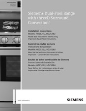 Siemens HD2525U Instructions D'installation