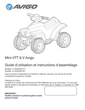 Avigo AVQUAD-B-F Guide D'utilisation Et Instructions D'assemblage