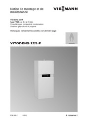 Viessmann Vitodens 222-F Série Notice De Montage Et De Maintenance
