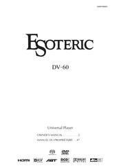 Esoteric DV-60 Manuel Du Propriétaire