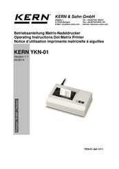 KERN&SOHN YKN-01 Notice D'utilisation