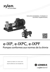 Xylem LOWARA e-IXP Série Instructions D'installation, D'utilisation Et D'entretien Supplémentaires