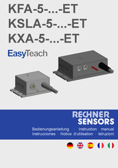 Rechner Sensors EasyTeach KFA-5-ET Série Notice D'utilisation