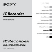 Sony ICD-UX80 Mode D'emploi