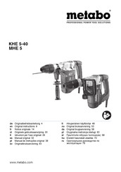 Metabo KHE 5-40 Notice Originale