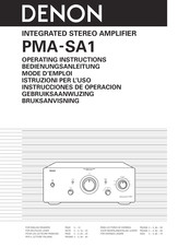 Denon PMA-SA1 Mode D'emploi