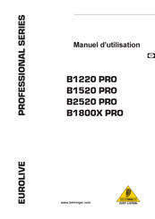 Behringer EUROLIVE PROFESSIONAL B2520 PRO Manuel D'utilisation