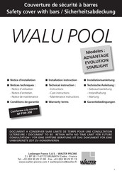 Walter WALU POOL EVOLUTION Notice Technique Et D'installation