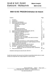 Arndt & Voß PROCON M40118.V03 Mode D'emploi