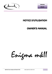 Apertura Enigma mkII Notice D'utilisation