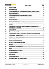 Powerplus POWX0460 Mode D'emploi