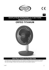 Argo ORFEO TITANIUM Instructions D'utilisation