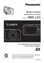 Panasonic LUMIX DMC-LX3 Mode D'emploi