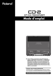 Roland CD-2 Mode D'emploi