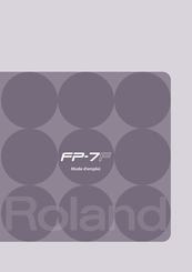 Roland FP-7F Mode D'emploi