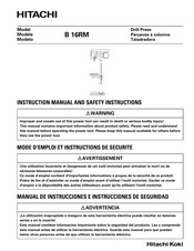 Hitachi Koki B 16RM Mode D'emploi Et Instructions De Securite