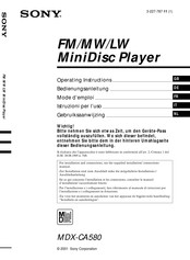 Sony MDX-CA580 Mode D'emploi