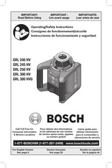 Bosch GRL 250 HV Consignes De Fonctionnement/Sécurité