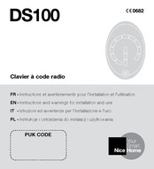 Nice DS100 Instructions Et Avertissements Pour L'installation Et L'utilisation