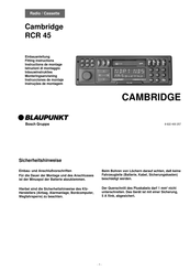 Bosch BLAUPUNKT Cambridge RCR 45 Instructions De Montage