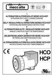 Mecc Alte HCO Manuel D'instruction Et De Maintenance