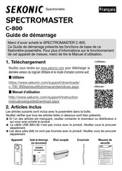 Sekonic SPECTROMASTER C-800 Guide De Démarrage