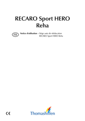 Thomashilfen RECARO Sport HERO Reha Notice D'utilisation