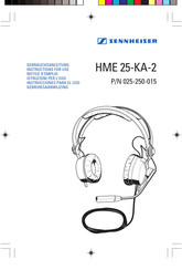 Sennheiser HME 25-KA-2 Notice D'emploi