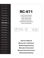 Rotel RC-971 Manuel De L'utilisateur