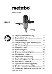 Metabo B 32/3 Notice Originale