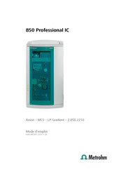 Metrohm 850 Professional IC Mode D'emploi