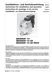 Beko BEKOMAT 14 Instructions De Montage Et De Service