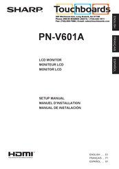 Sharp PN-V601A Manuel D'installation