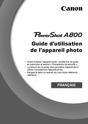 Canon PowerShot A800 Guide D'utilisation