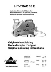 Habegger HIT-TRAC 16E Mode D'emploi D'origine