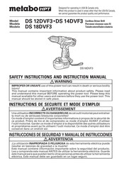 Metabo DS 14DVF3 Mode D'emploi