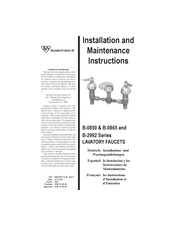 T&S B-0850 Série Instructions D'installation Et D'entretien