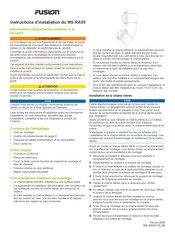 Fusion MS-RA55 Instructions D'installation