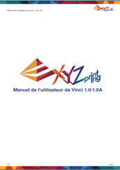 XYZ Printing da Vinci 1.0 Manuel De L'utilisateur