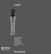 Sennheiser evolution e835 Notice D'emploi