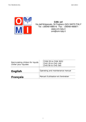 OMI CHW 432 Manuel D'utilisation Et D'entretien