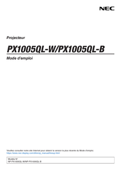 NEC PX1005QL-W Mode D'emploi