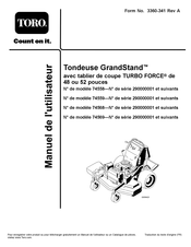 Toro GrandStand 74569 Manuel De L'utilisateur